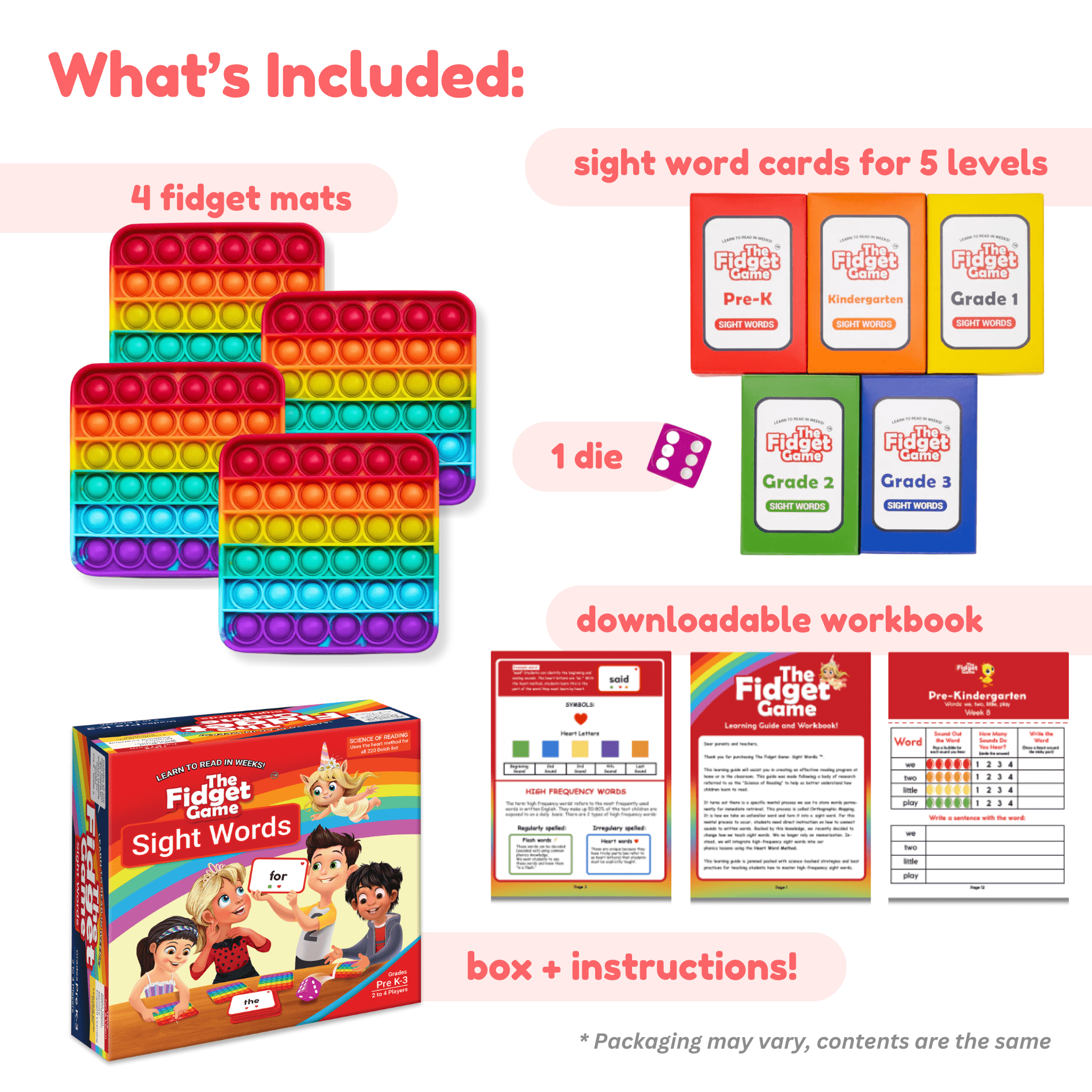 The Fidget Game: Sight Words Edition - Insight Family Market
