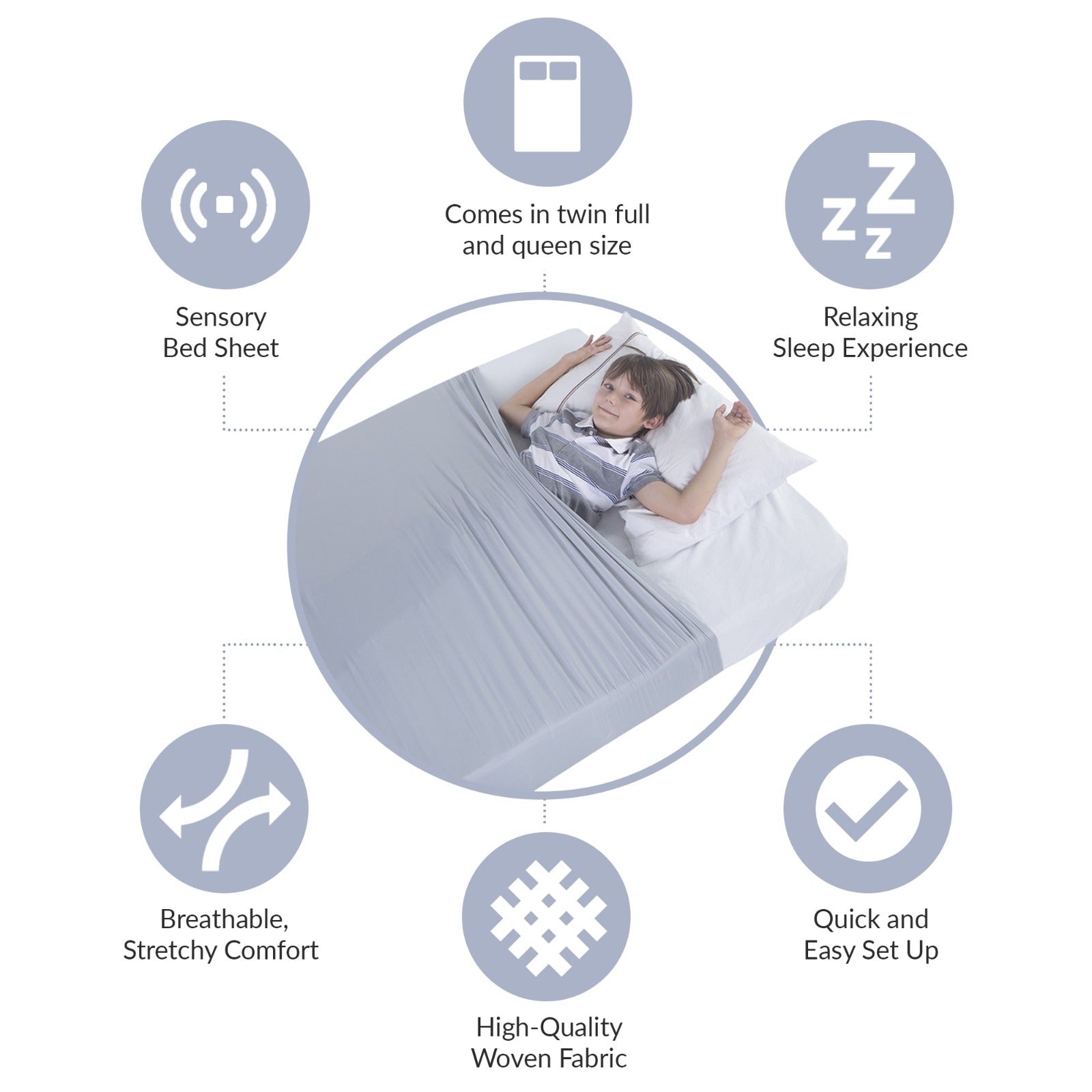 Sensory Bed Sheet for Kids Compression Alternative to Weighted Blankets - Gray - Insight Family Market