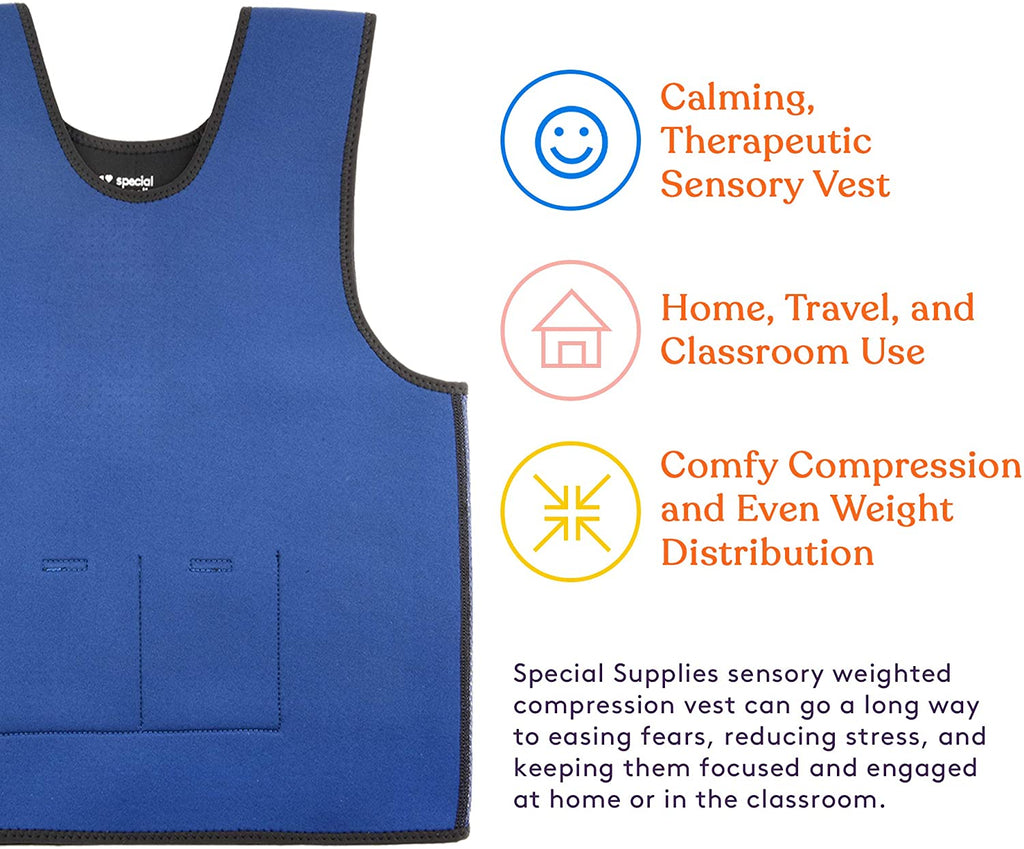 WEIGHTED - Sensory Compression Vest for Kids with Processing Disorders ADHD and Autism Calming and Supportive with Adjustable Weight Fit - Insight Family Market