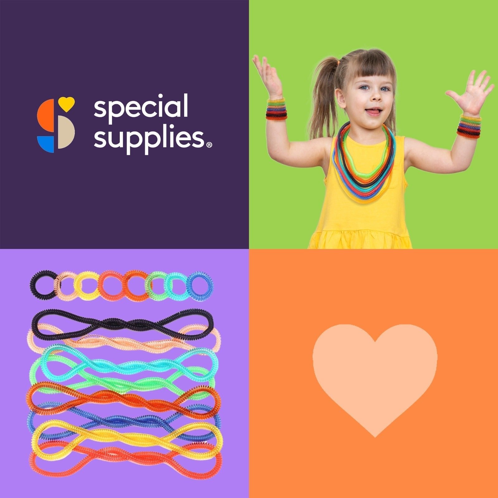 Special Supplies Chewy Jewelry Sensory Translucent Necklaces and Bracelets, 16 Pack, Soft and Flexible Silicone, Interactive Stress and Anxiety Relief for Kids, Supports ADD, ADHD, Autism - Insight Family Market