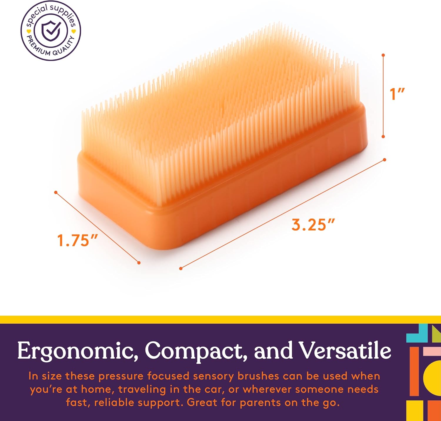 Special Supplies Therapy Brushes Colorful 6 - Pack + Removable Handle, Calming Occupational and Sensory Tools with Deep Pressure Massage, Soft Bristles, Stimulates and Calms Kids or Adults, Latex - Free - Insight Family Market