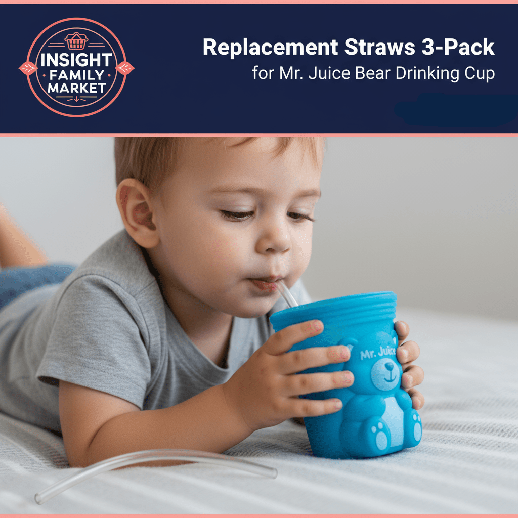 Replacement Straws 3 - Pack for Mr. Juice Bear Drinking Cup - Insight Family Market