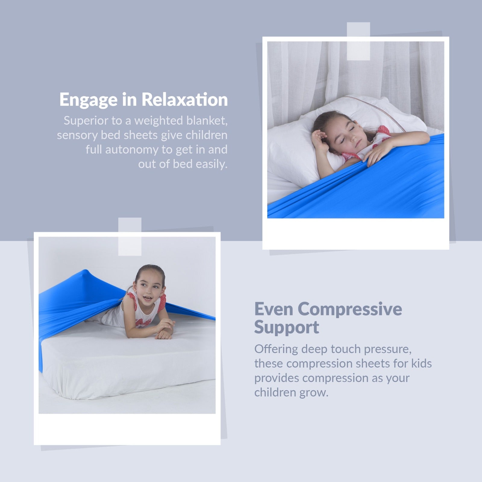 Sensory Bed Sheet for Kids Compression Alternative to Weighted Blankets - Blue - Insight Family Market