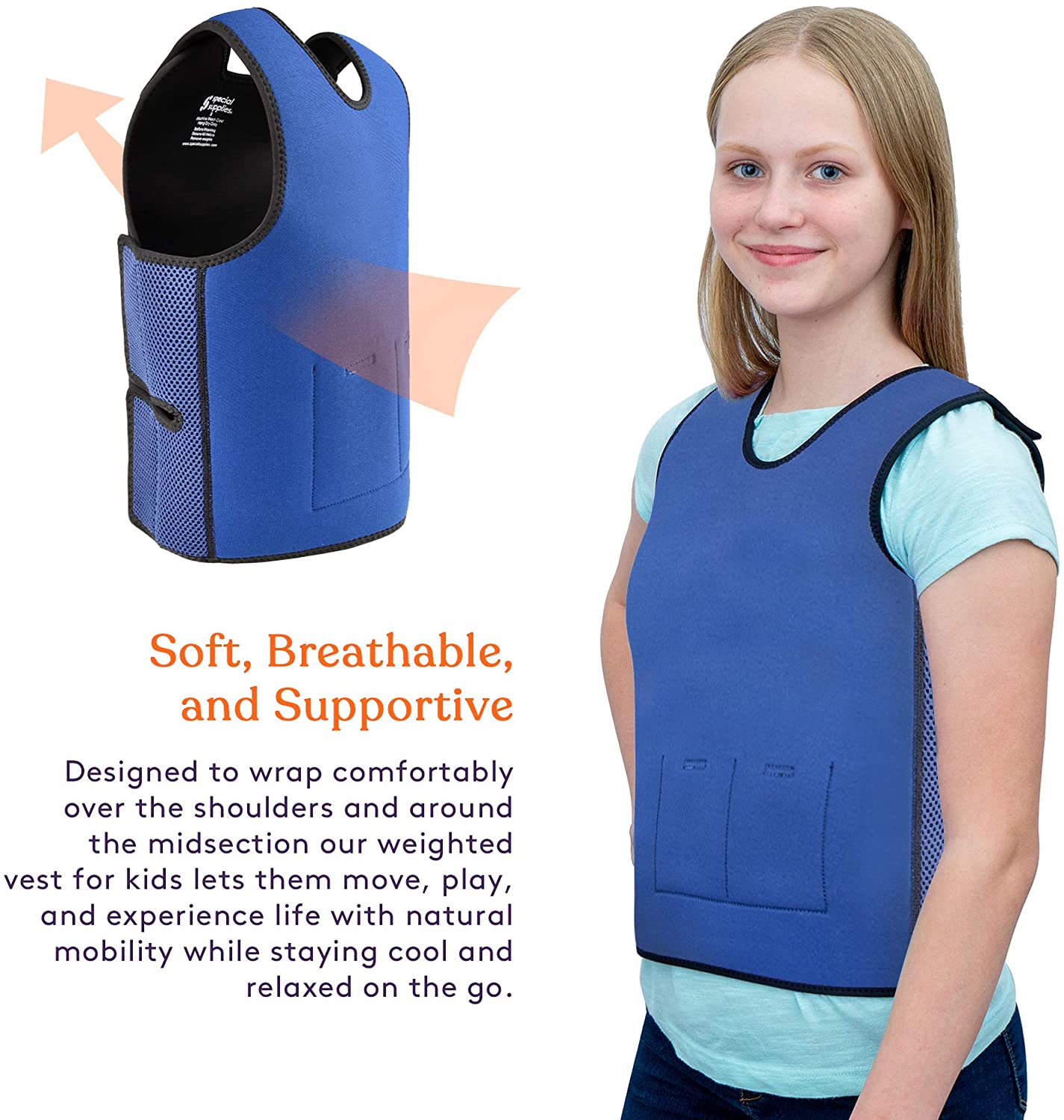 WEIGHTED - Sensory Compression Vest for Kids with Processing Disorders ADHD and Autism Calming and Supportive with Adjustable Weight Fit - Insight Family Market