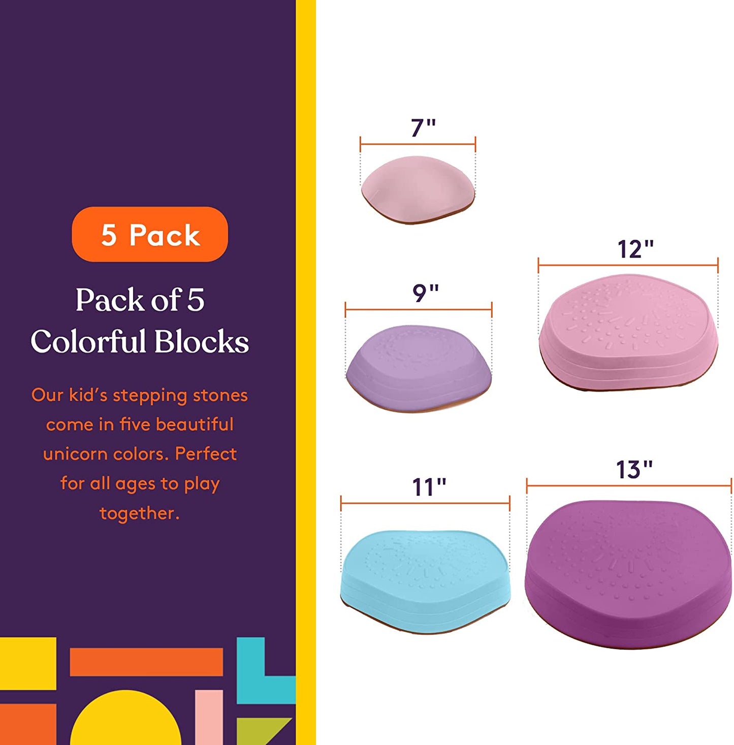 Stepping Stones (Unicorn Colors): 5 Piece Set - Insight Family Market