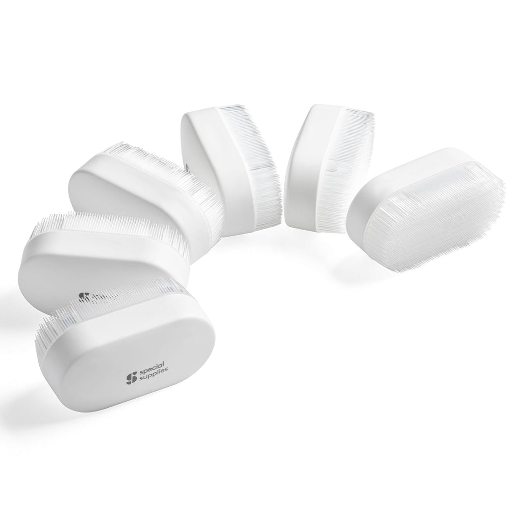 Special Supplies Sensory Brush Therapressure Therapy Brush for Occupational and Sensory Brushing, 6 Pack, White, Stimulating and Calming Tools for Kids and Adults, Soft Flexible Bristles, Latex Free - Insight Family Market