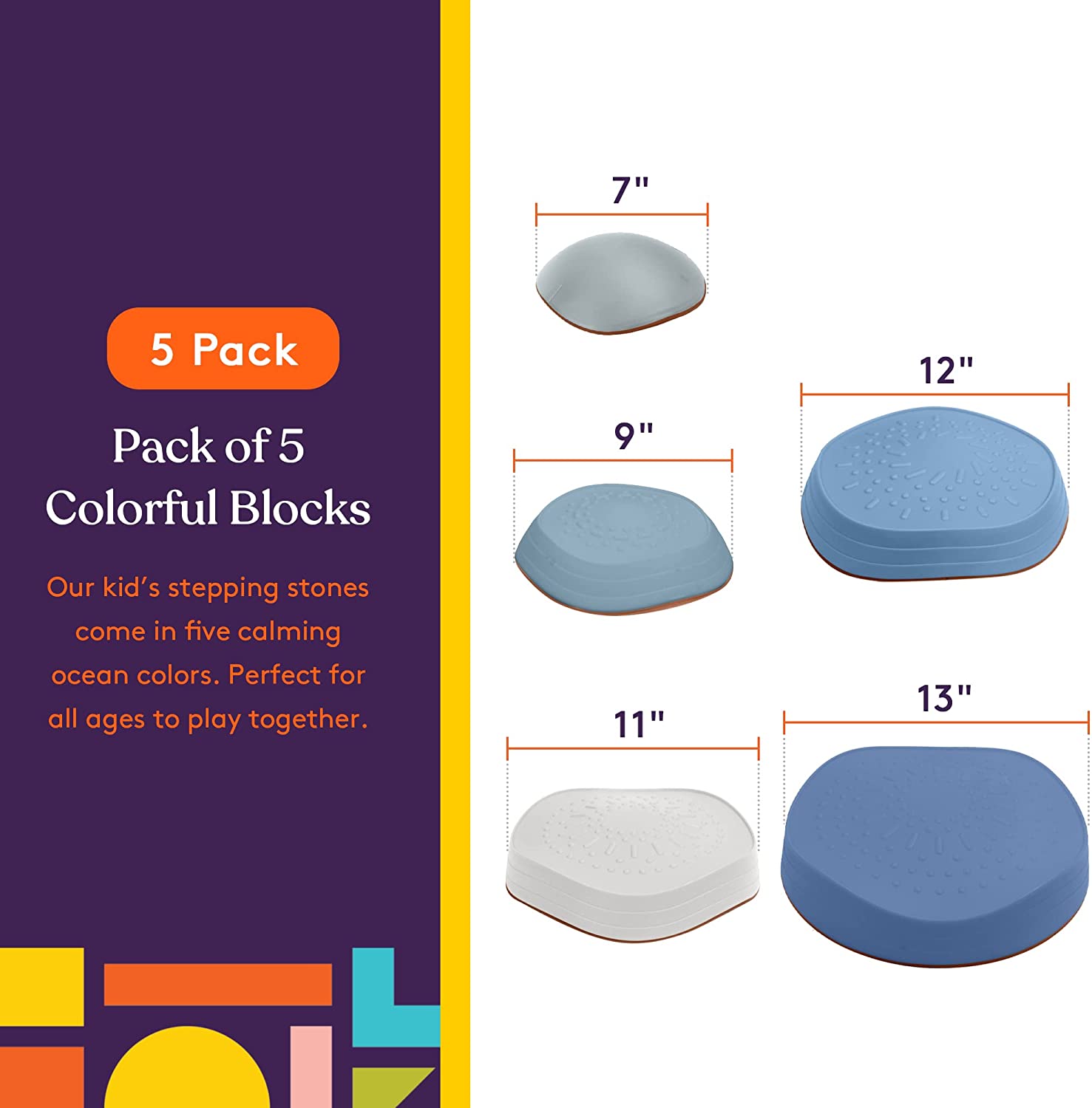 Stepping Stones (Ocean Colors): 5 Piece Set - Insight Family Market