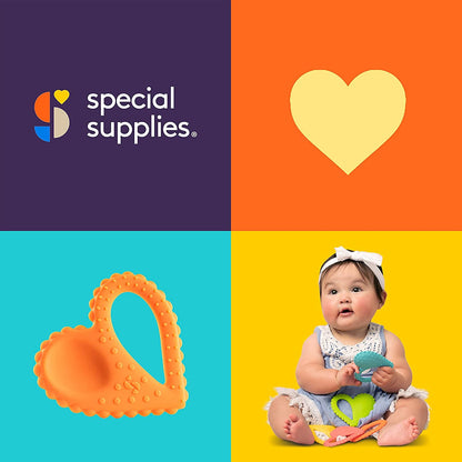 Teether - Heart Spoon 3 - Pack - Blue, Orange, Green - Insight Family Market