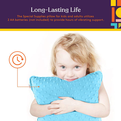 Sensory Vibrating Pillow – Pressure - Activated Calming Support for Kids & Adults, 12” Plush with Textured Bumps, 3 Vibration Modes, Music & Voice Recording (Blue) - Insight Family Market