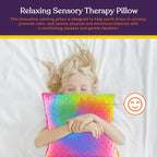 Vibrating Pillow Sensory Pressure Activated for Kids and Adults, 12” x 12” Plush Minky Soft Cover, Colorful - Insight Family Market