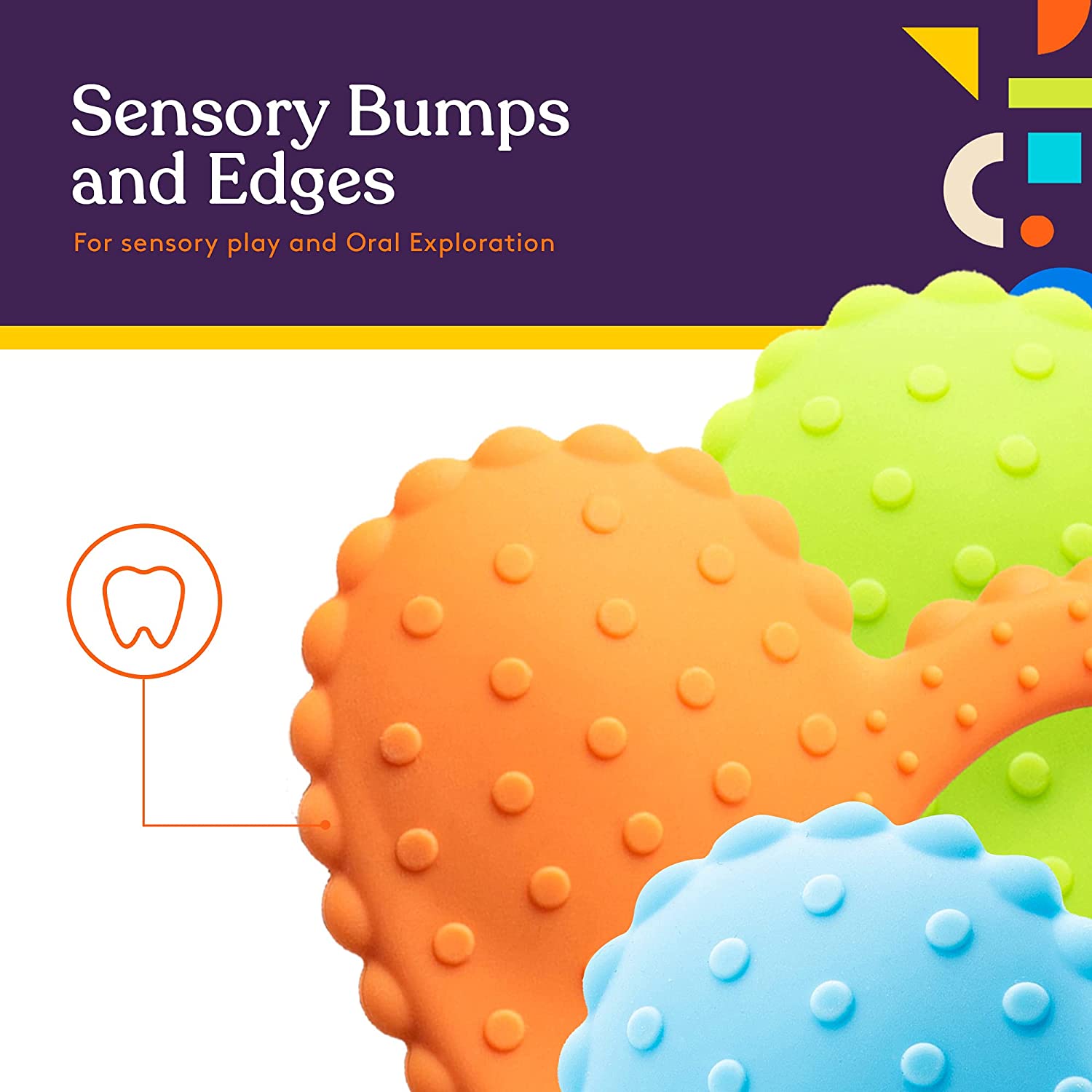 Teether - Heart Spoon 3 - Pack - Blue, Orange, Green - Insight Family Market