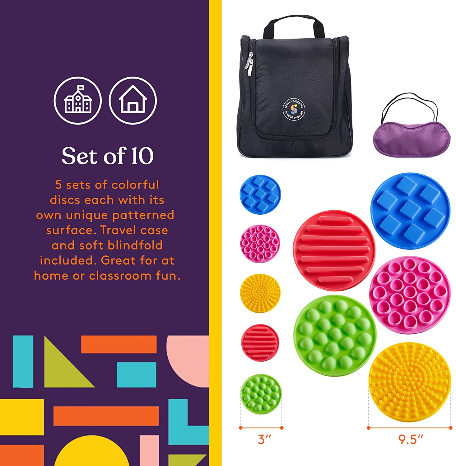 Sensory Discs Matching Game - 10 Pack - Eye Mask Included - Insight Family Market