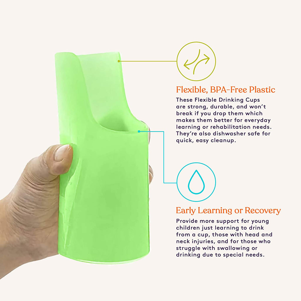 Pack of 10 Large Flexible Drinking Cups with Nose Mold Cutout