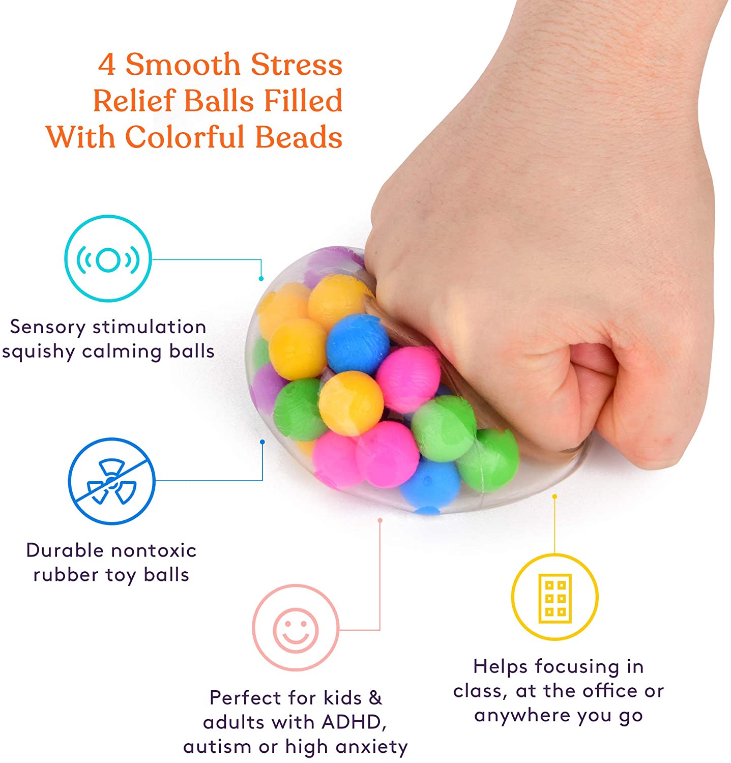 Colorful Stress Ball (4 Pack) - Insight Family Market
