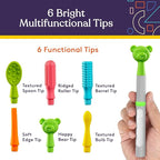 BUZZ BUDDY™ Oral Stimulation Kit with 6 Soft Textured Interchangeable Heads, Calm Sensory Needs, Support Speech, and Stimulate Self Feeding, Gentle Vibrations - Insight Family Market