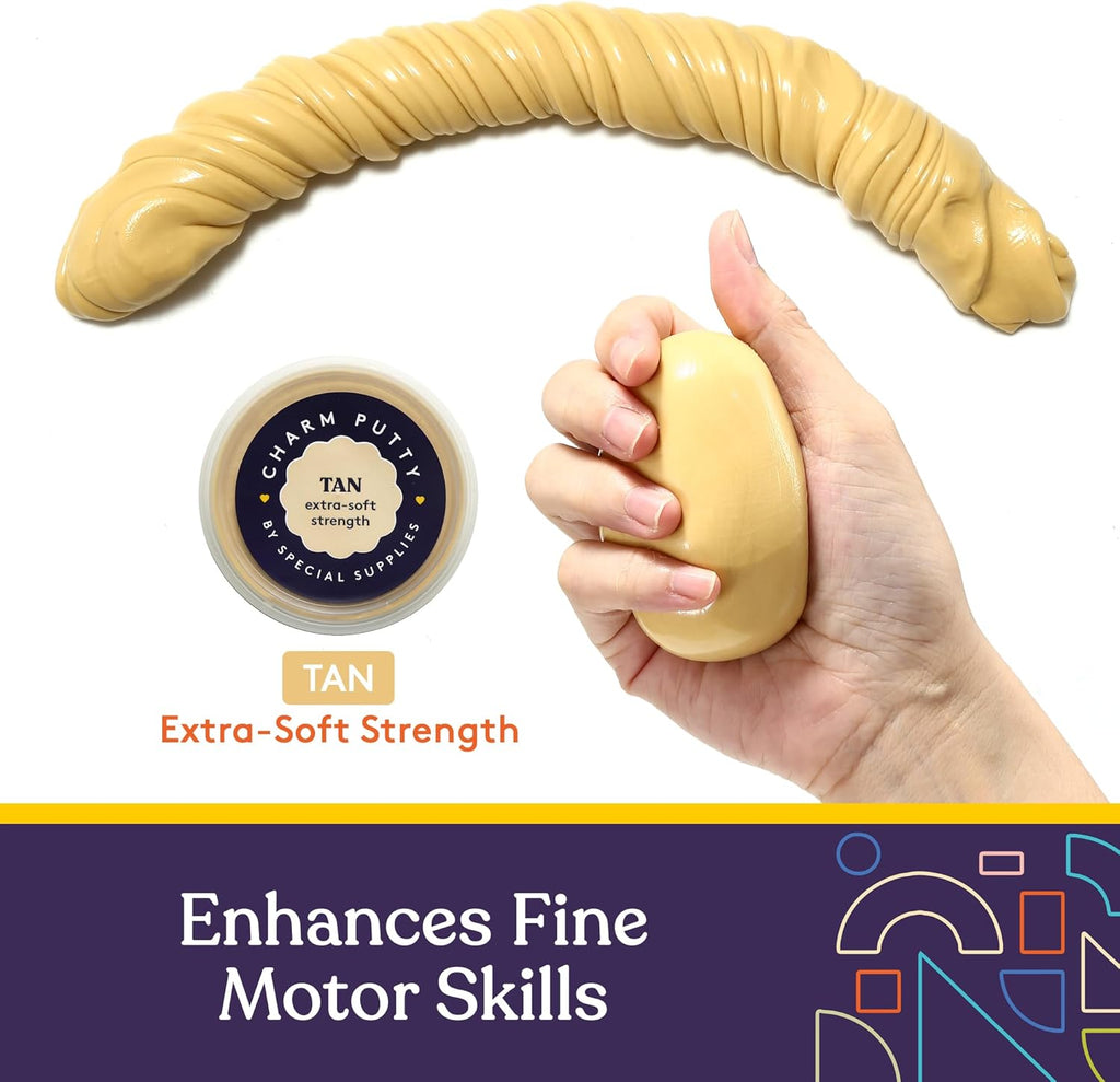 Sensory Therapy Putty for Kids and Adults with 10 Cute Charms - Resistive Hand Exercise Stress Relief Therapy Putty, Five Ounces of Each Putty (Beach Set - Strength: X - Soft) - Insight Family Market