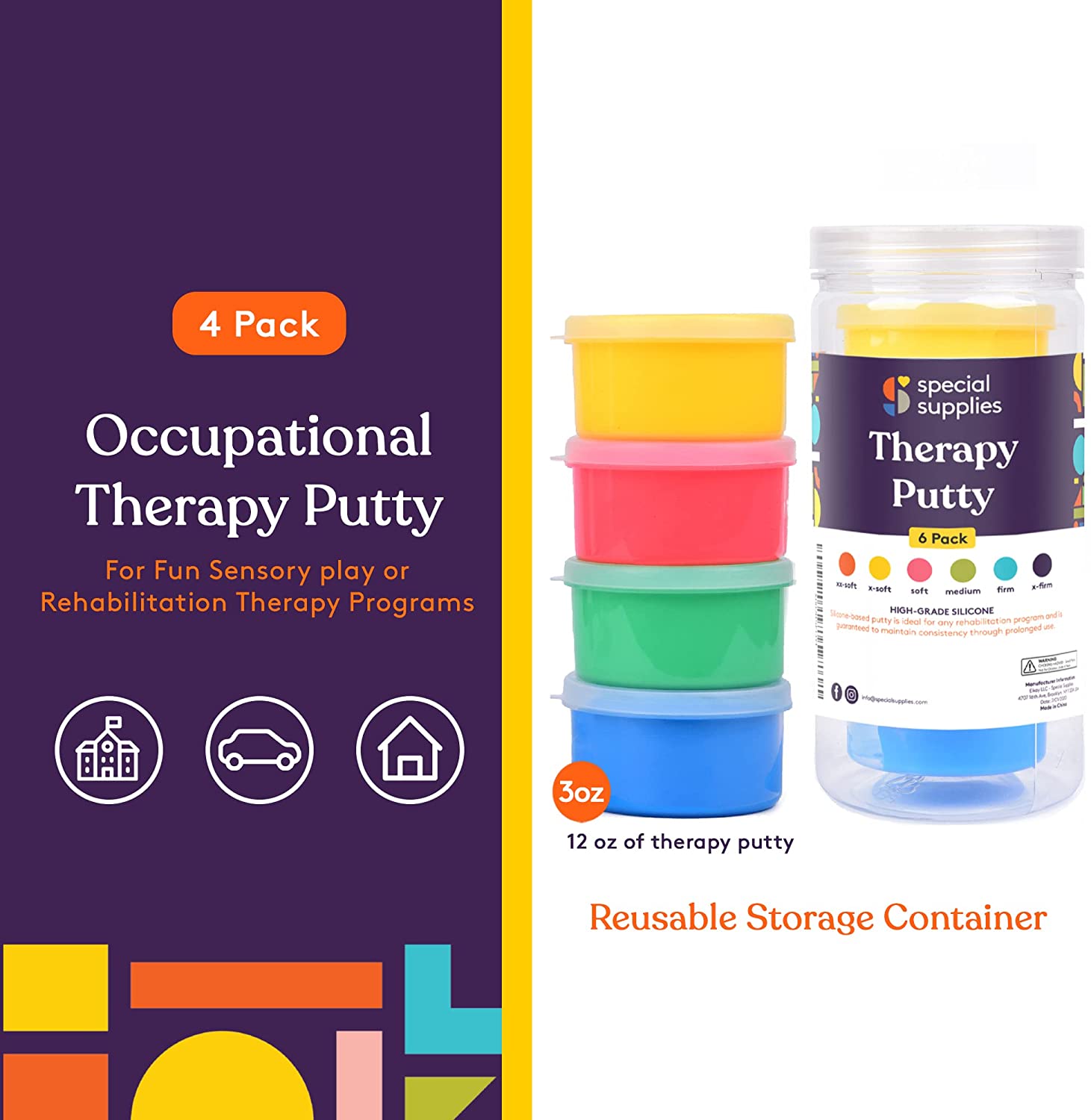 Therapy Putty (Primary Colors): 4 Pack - Insight Family Market