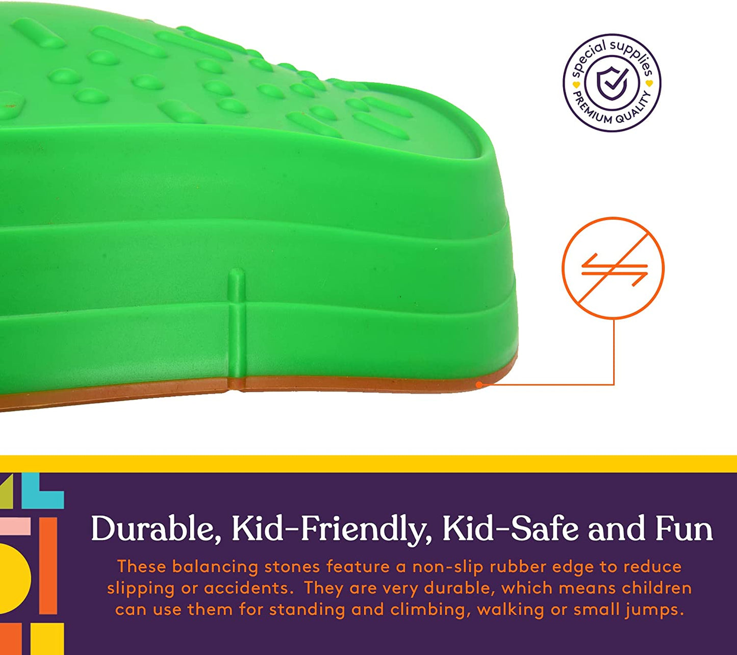 Stackable Stepping Balance Stones for Kids, Indoor and Outdoor, Non - Slip Edging, Set of 5 - Insight Family Market