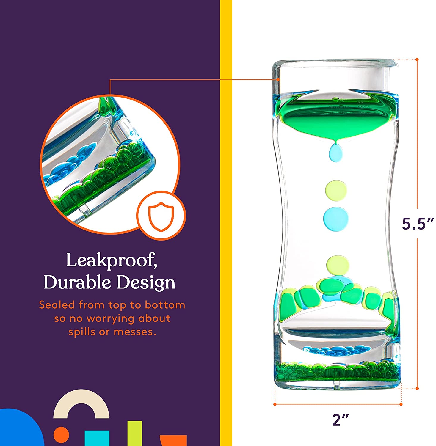 Special Supplies Liquid Motion Bubbler Toy (1 - Pack) Colorful Hourglass Timer with Droplet Movement, Bedroom, Kitchen, Bathroom Sensory Play, Cool Home or Desk Decor (Green) - Insight Family Market