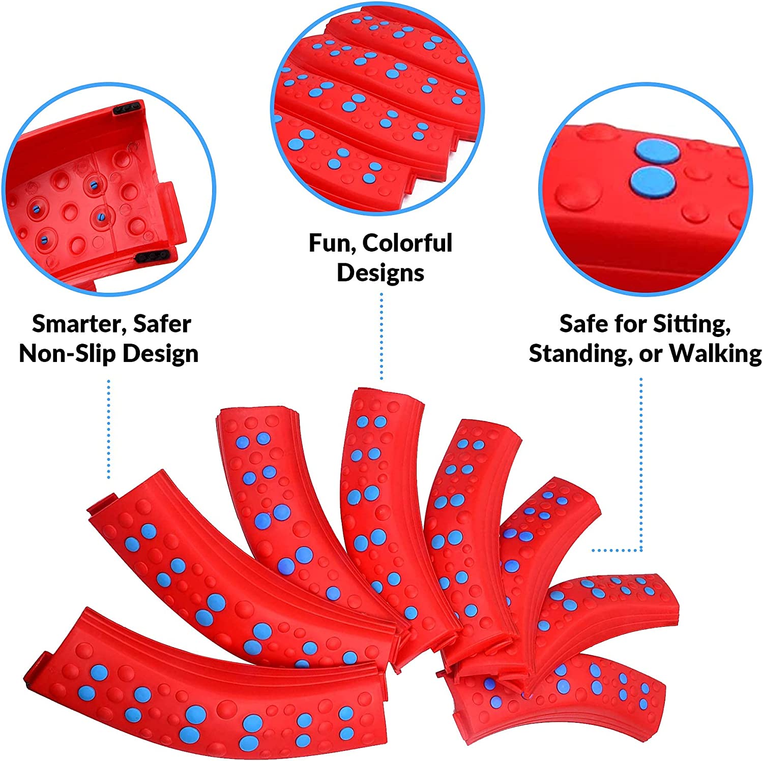 Wavy Circle Balance Beams Stepping Stones for Kids, 8 Pc - Insight Family Market