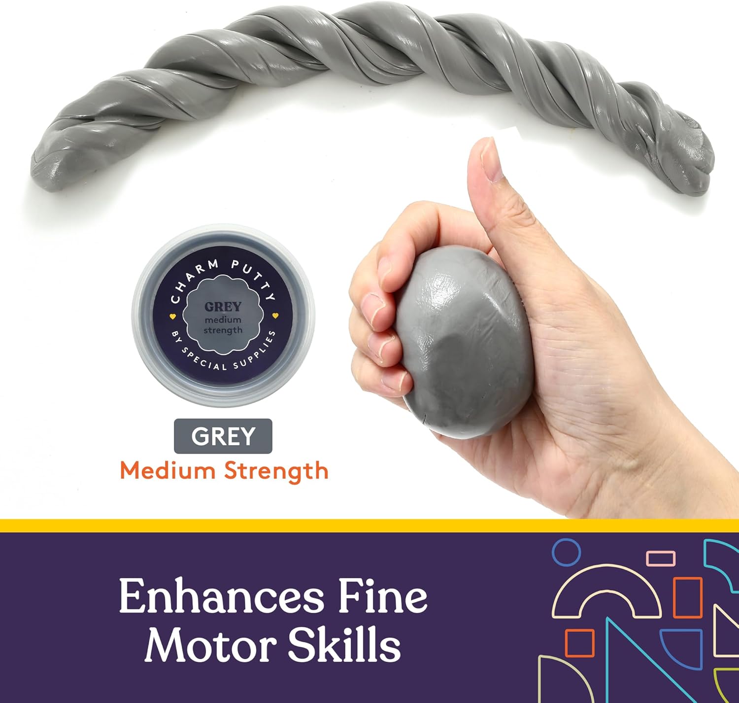 Sensory Therapy Putty for Kids and Adults with 10 Cute Charms - Resistive Hand Exercise Stress Relief Therapy Putty, Five Ounces of Each Putty (Construction Set - Strength: Medium) - Insight Family Market