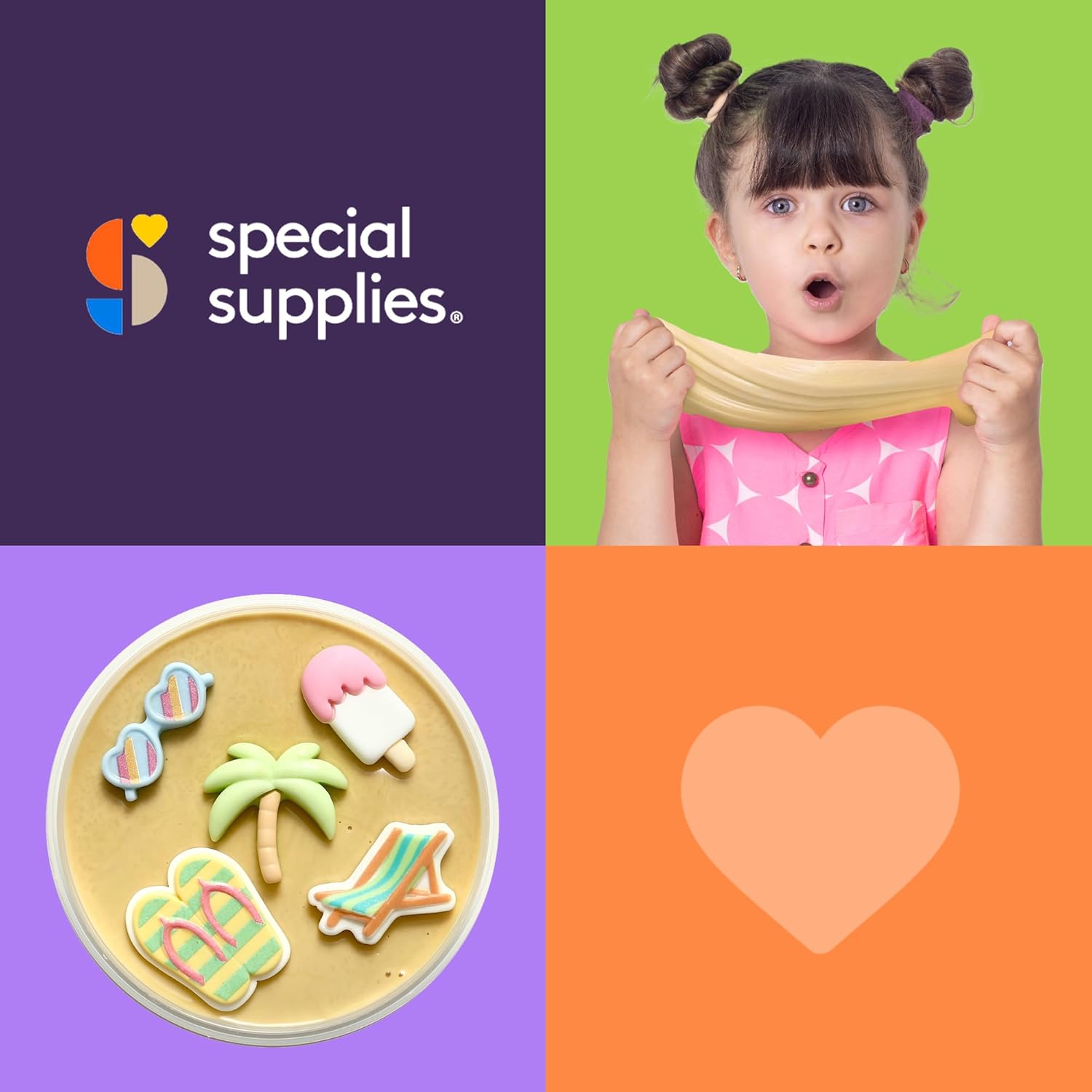 Sensory Therapy Putty for Kids and Adults with 10 Cute Charms - Resistive Hand Exercise Stress Relief Therapy Putty, Five Ounces of Each Putty (Beach Set - Strength: X - Soft) - Insight Family Market