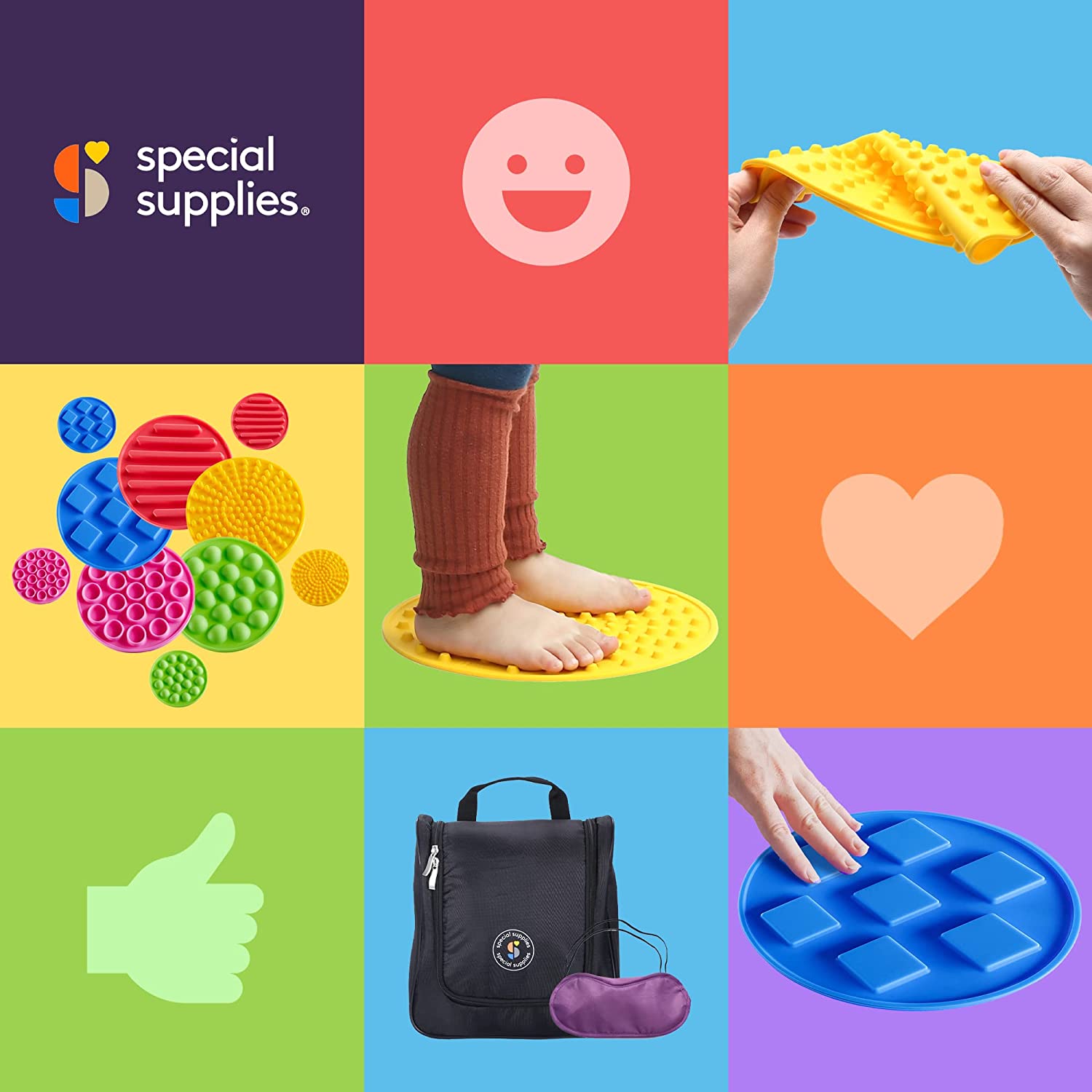 Sensory Discs Matching Game - 10 Pack - Eye Mask Included - Insight Family Market