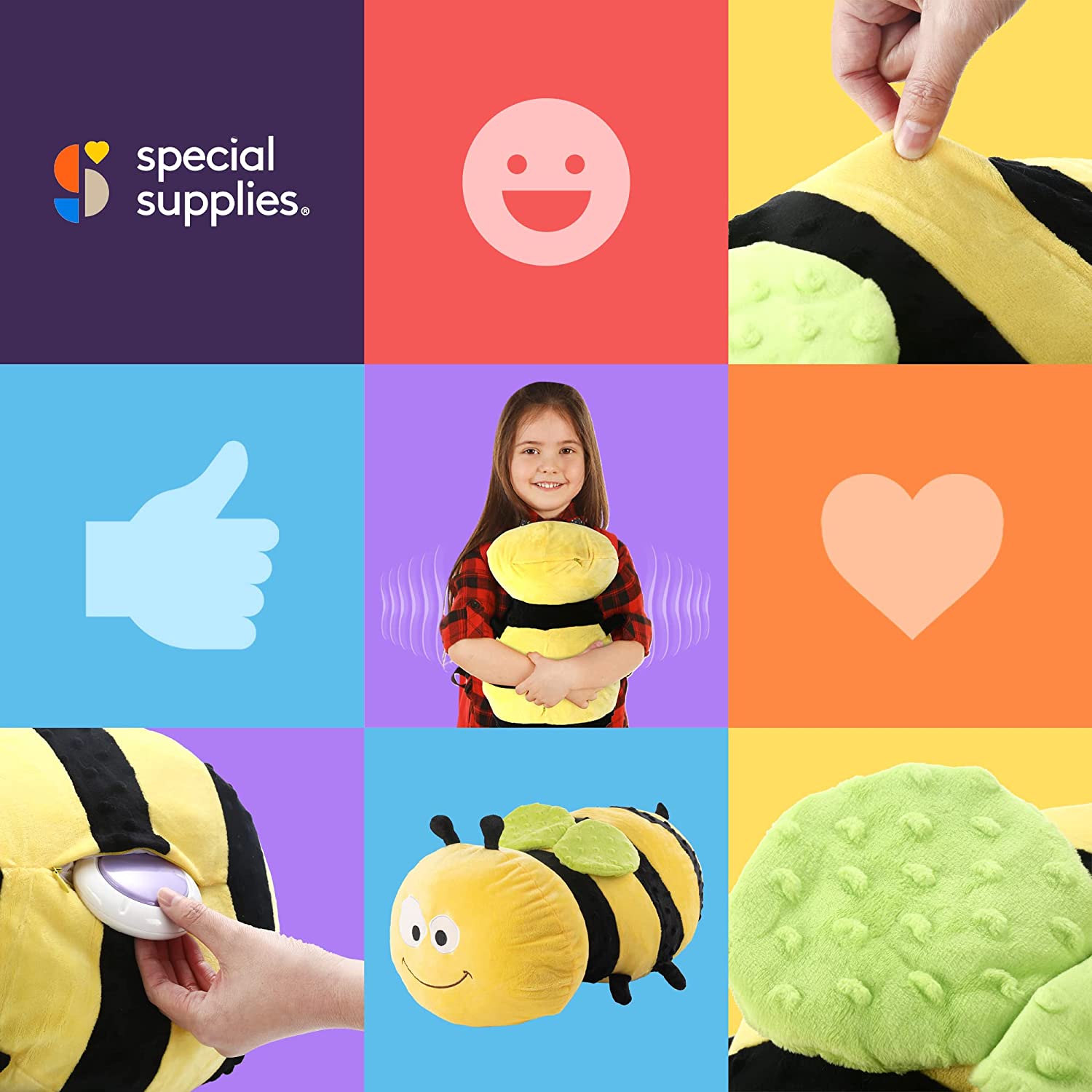 Sensory Vibrating Pillow - Bumble Bee - Insight Family Market