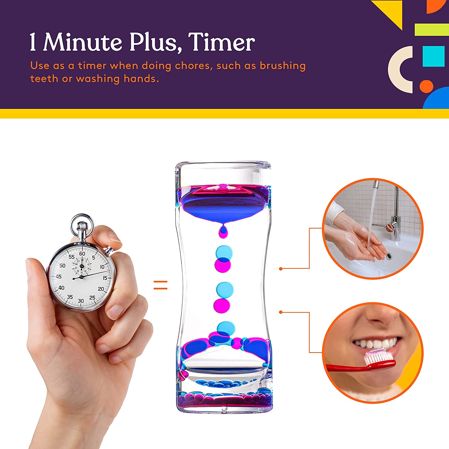 Special Supplies Liquid Motion Bubbler Toy (1 - Pack) Colorful Hourglass Timer with Droplet Movement, Bedroom, Kitchen, Bathroom Sensory Play, Cool Home or Desk Decor (Purple) - Insight Family Market