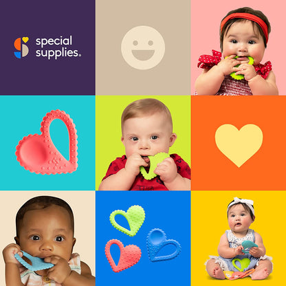 Teether - Heart Spoon 3 - Pack - Pink, Blue, Green - Insight Family Market