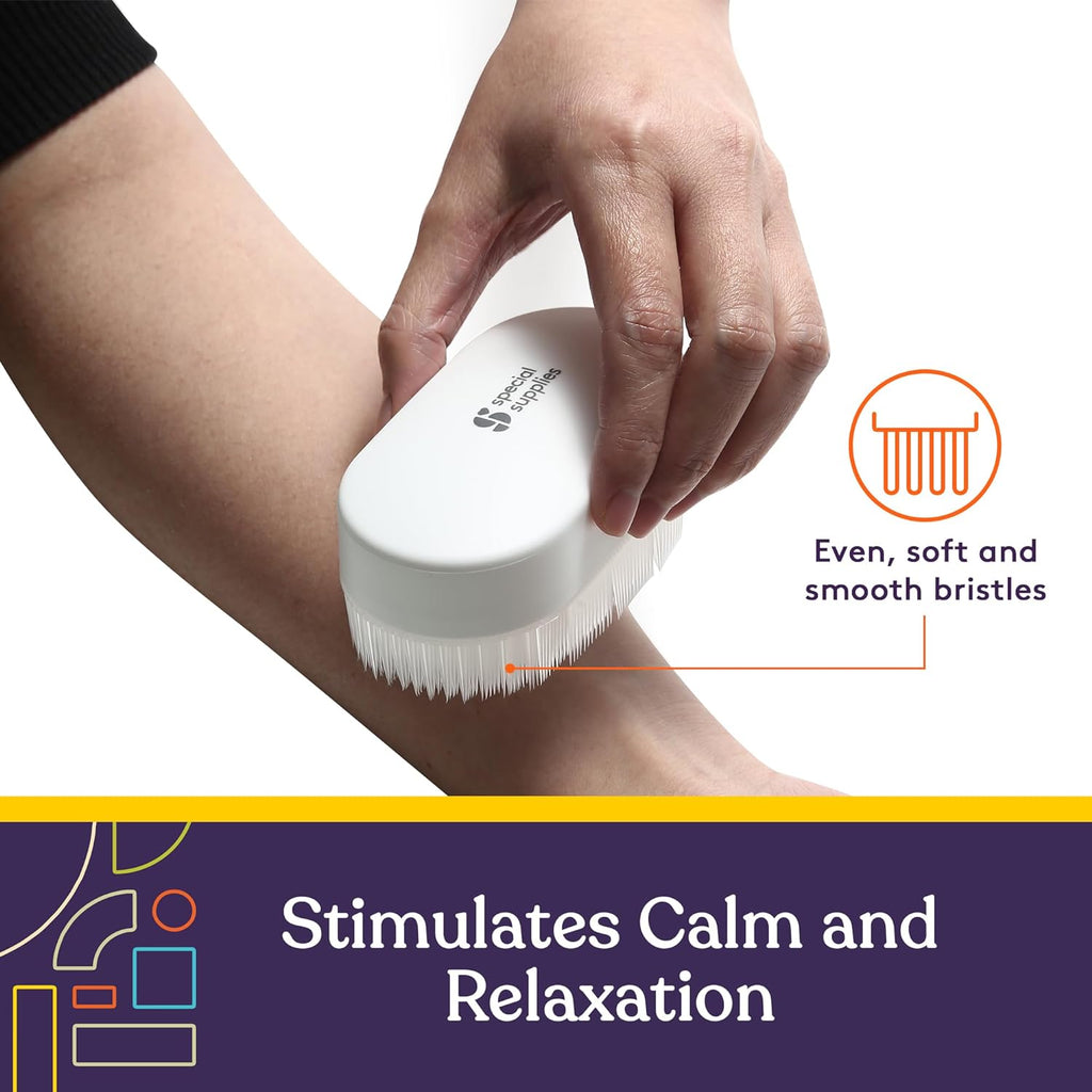 Special Supplies Sensory Brush Therapressure Therapy Brush for Occupational and Sensory Brushing, 6 Pack, White, Stimulating and Calming Tools for Kids and Adults, Soft Flexible Bristles, Latex Free - Insight Family Market