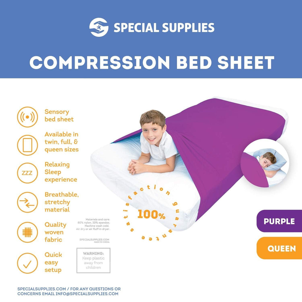 Sensory Bed Sheet for Kids Compression Alternative to Weighted Blankets - Purple - Insight Family Market