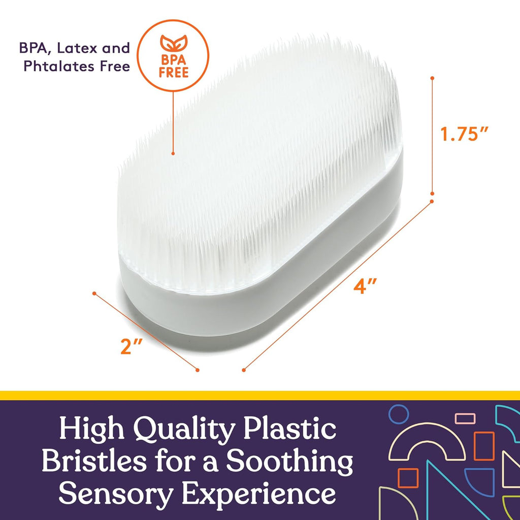 Special Supplies Sensory Brush Therapressure Therapy Brush for Occupational and Sensory Brushing, 6 Pack, White, Stimulating and Calming Tools for Kids and Adults, Soft Flexible Bristles, Latex Free - Insight Family Market