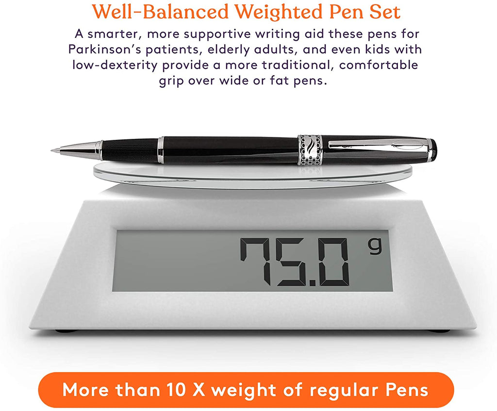 Weighted Pens for Hand Tremors, Low Dexterity, Poor Grip Strength, 3 Pack with Storage Box - Insight Family Market