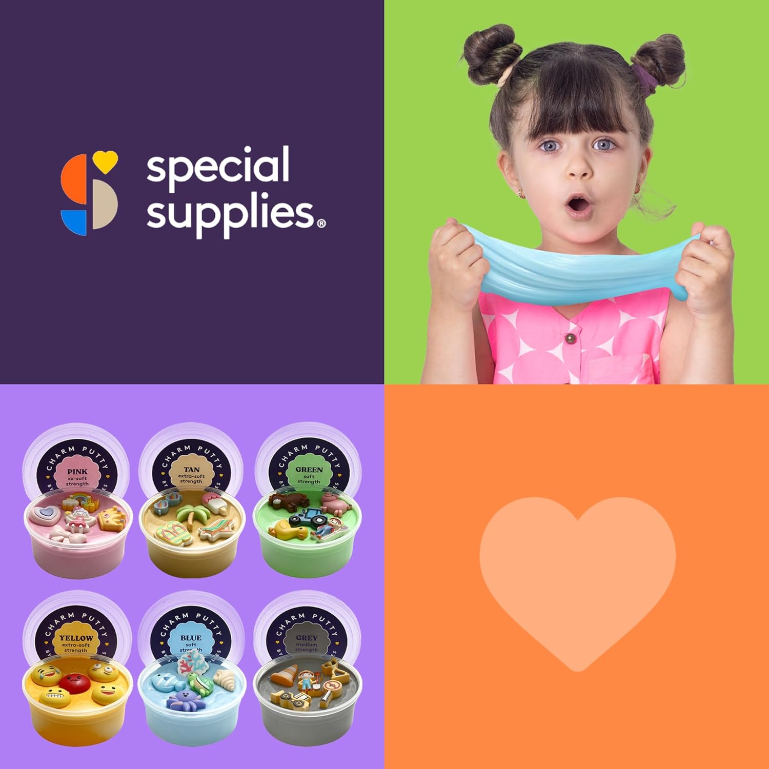 Sensory Therapy Putty for Kids and Adults with Cute Charms, Resistive Hand Exercise Stress Relief Therapy Putty, Five Ounces of Each Putty, Construction,Sea,Beach,Princess,Emoji,Farm - Insight Family Market