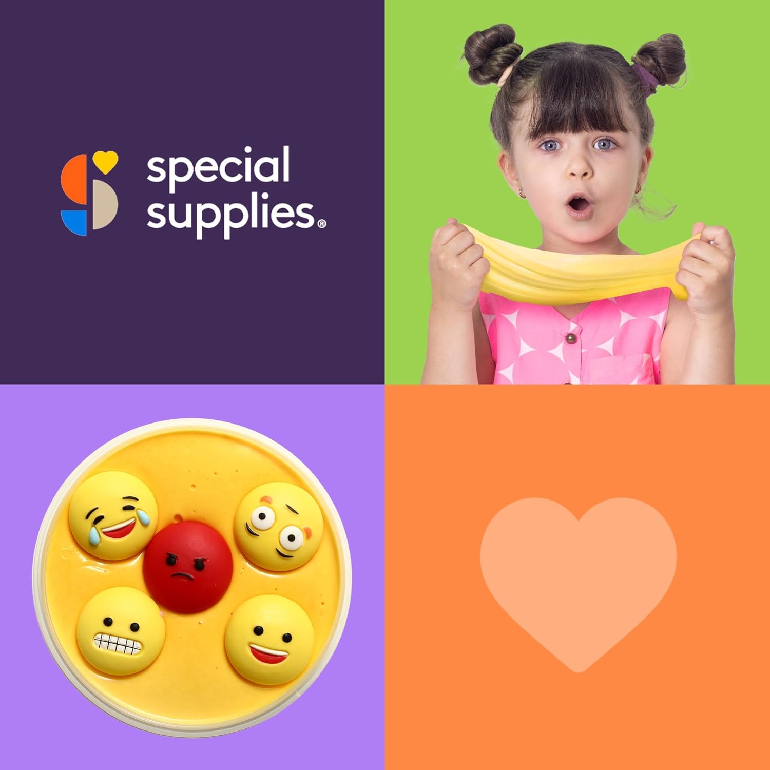 Special Supplies Sensory Therapy Putty for Kids and Adults with 10 Cute Charms - Resistive Hand Exercise Stress Relief Therapy Putty, Five Ounces of Each Putty (Emoji Set - Strength: X - Soft) - Insight Family Market