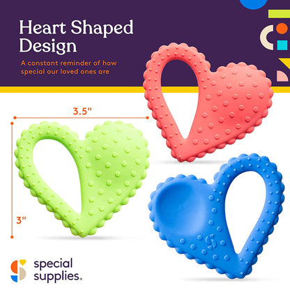 Teether - Heart Spoon 3 - Pack - Pink, Blue, Green - Insight Family Market