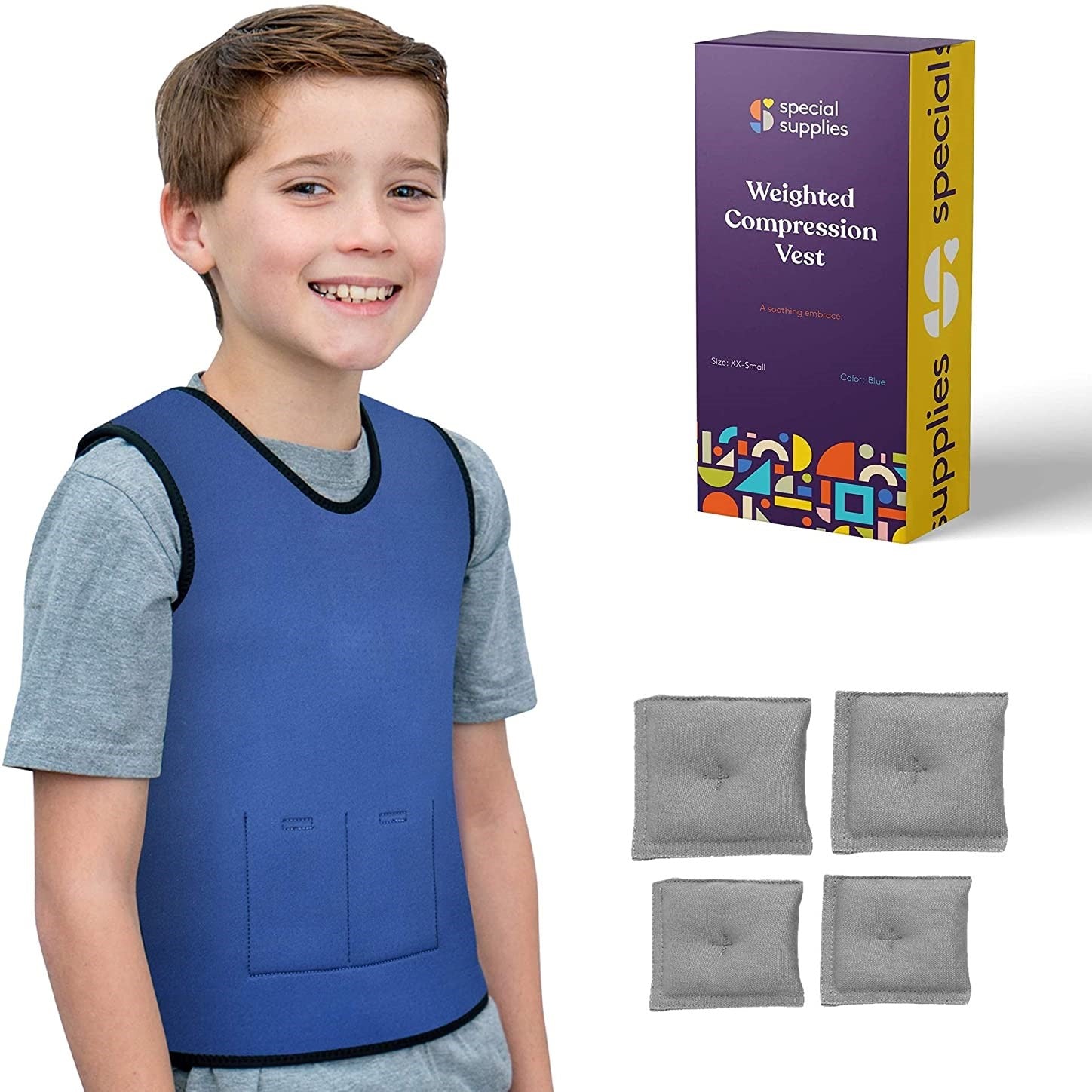 WEIGHTED - Sensory Compression Vest for Kids with Processing Disorders ADHD and Autism Calming and Supportive with Adjustable Weight Fit - Insight Family Market