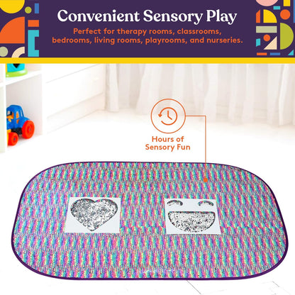 Sequin Fabric Sensory Wall, 39” x 26”, Large Fabric Panel with Colorful Flip Sequined Tactile Stimulation for Kids or Adults, Calming and Stimulating Early Learning Play - Insight Family Market