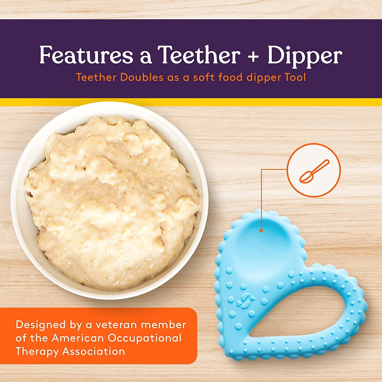 Teether - Heart Spoon 3 - Pack - Blue, Orange, Green - Insight Family Market