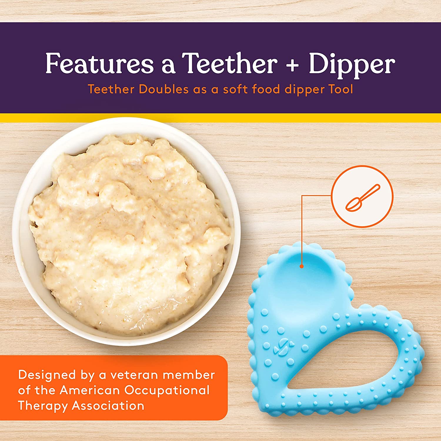 Teether - Heart Spoon 3 - Pack - Blue, Orange, Green - Insight Family Market