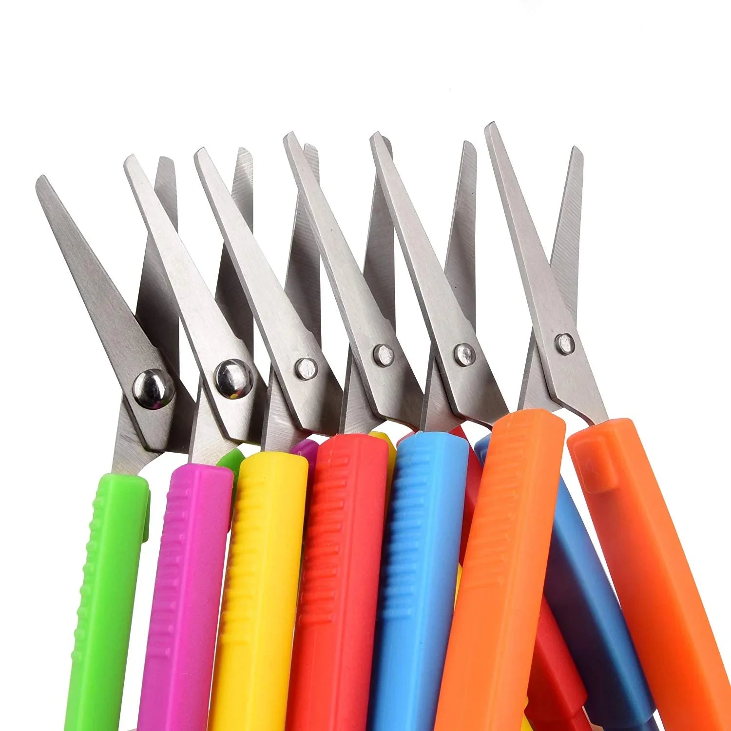 Set of safety scissors with colorful handles for kids, sensory, and learning activities