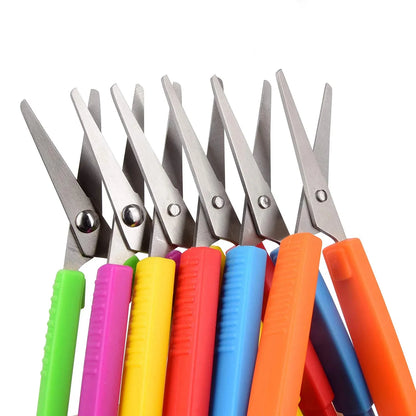 Set of safety scissors with colorful handles for kids, sensory, and learning activities