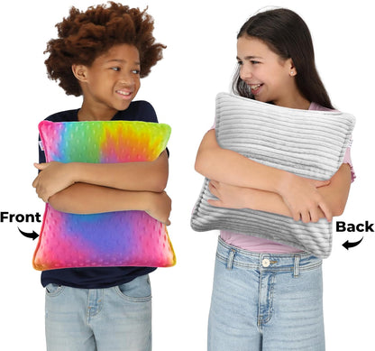 Vibrating Pillow Sensory Pressure Activated for Kids and Adults, 12” x 12” Plush Minky Soft Cover, Colorful - Insight Family Market