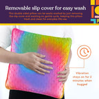 Vibrating Pillow Sensory Pressure Activated for Kids and Adults, 12” x 12” Plush Minky Soft Cover, Colorful - Insight Family Market