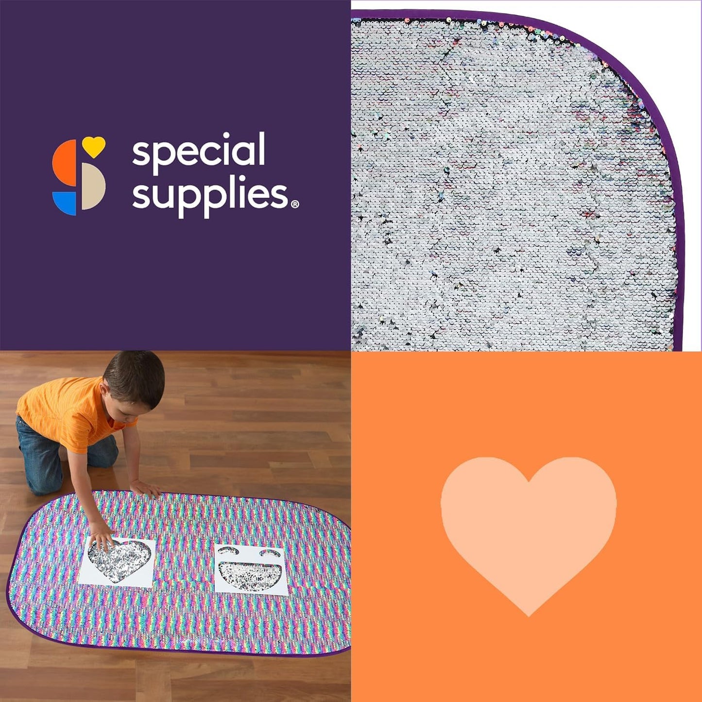 Sequin Fabric Sensory Wall, 39” x 26”, Large Fabric Panel with Colorful Flip Sequined Tactile Stimulation for Kids or Adults, Calming and Stimulating Early Learning Play - Insight Family Market