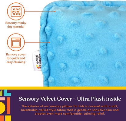 Sensory Vibrating Pillow – Pressure - Activated Calming Support for Kids & Adults, 12” Plush with Textured Bumps, 3 Vibration Modes, Music & Voice Recording (Blue) - Insight Family Market
