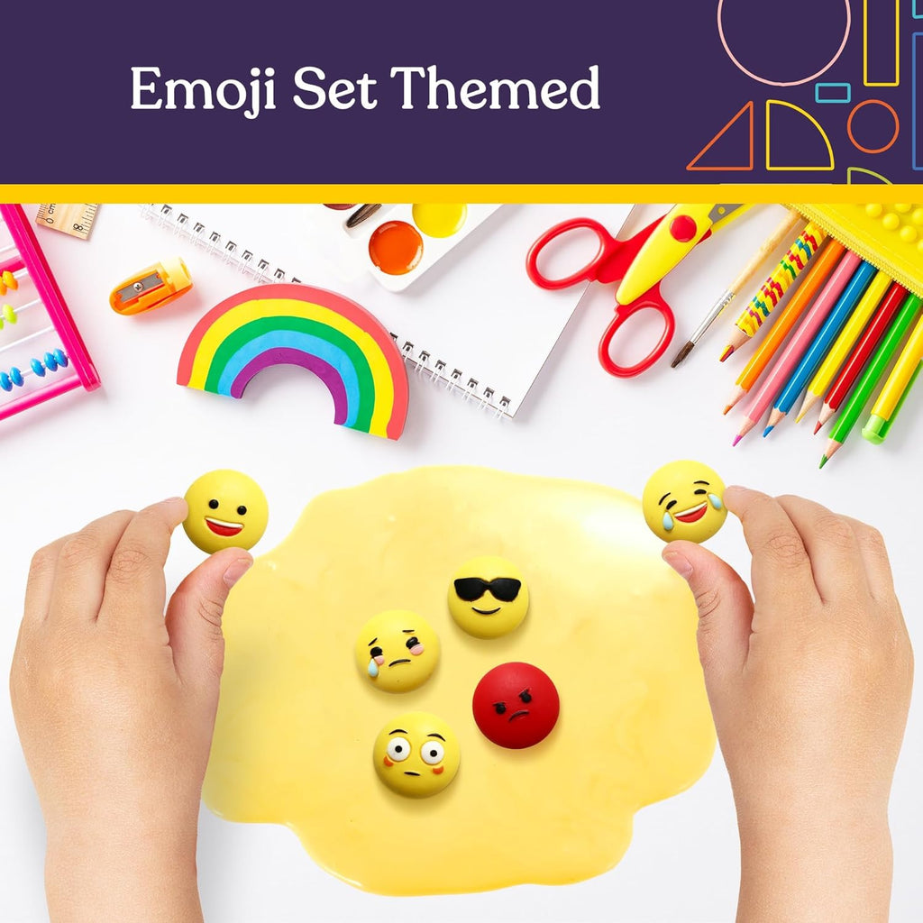 Special Supplies Sensory Therapy Putty for Kids and Adults with 10 Cute Charms - Resistive Hand Exercise Stress Relief Therapy Putty, Five Ounces of Each Putty (Emoji Set - Strength: X - Soft) - Insight Family Market