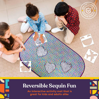 Sequin Fabric Sensory Wall, 39” x 26”, Large Fabric Panel with Colorful Flip Sequined Tactile Stimulation for Kids or Adults, Calming and Stimulating Early Learning Play - Insight Family Market