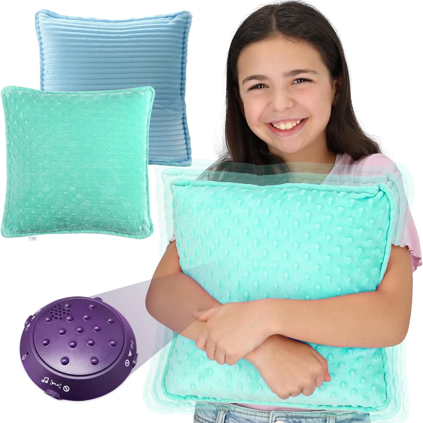 Sensory Vibrating Pillow - Blue & Green - Insight Family Market